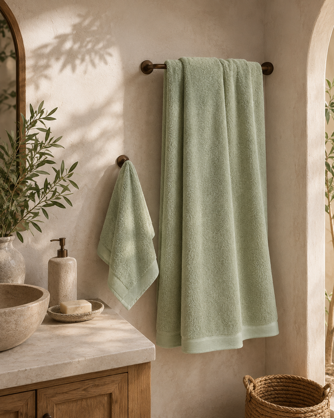 Sage Plush Turkish Cotton Towel