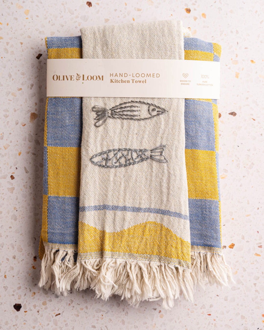 Hand-Stitched Kitchen Towel Set Duo