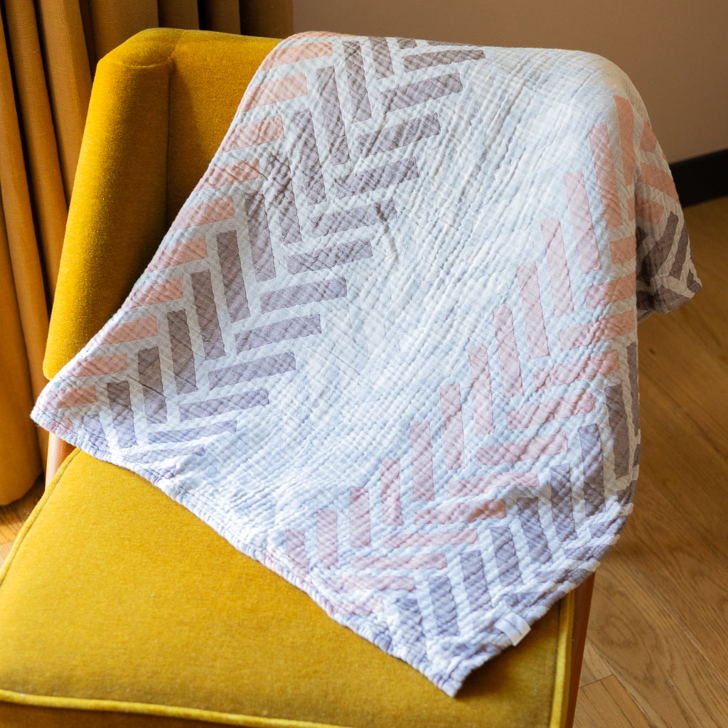 Chevron Muslin Throw Blanket
