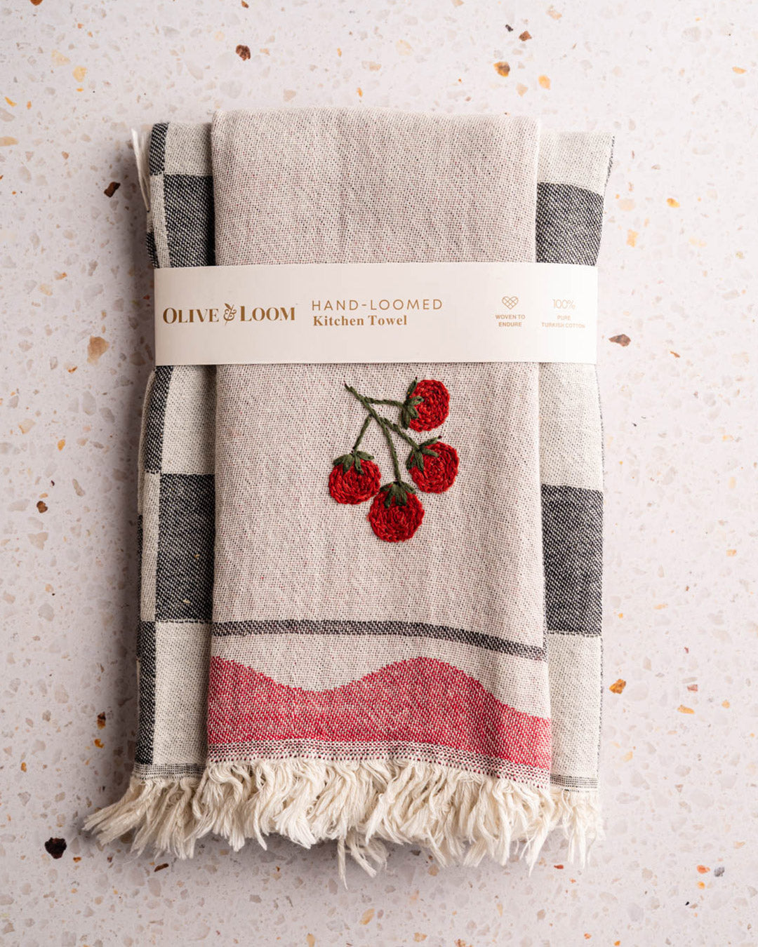 Tomato Hand-Stitched Towel Set