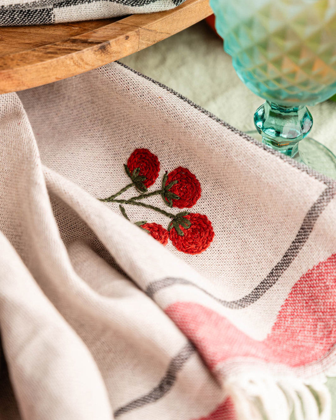 Tomato Hand-Stitched Towel Set