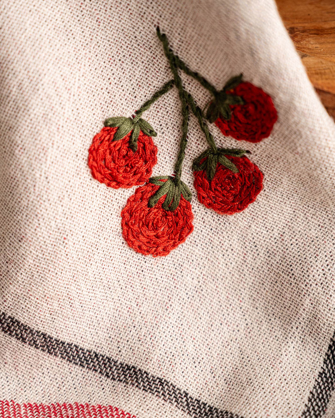 Tomato Hand-Stitched Towel Set