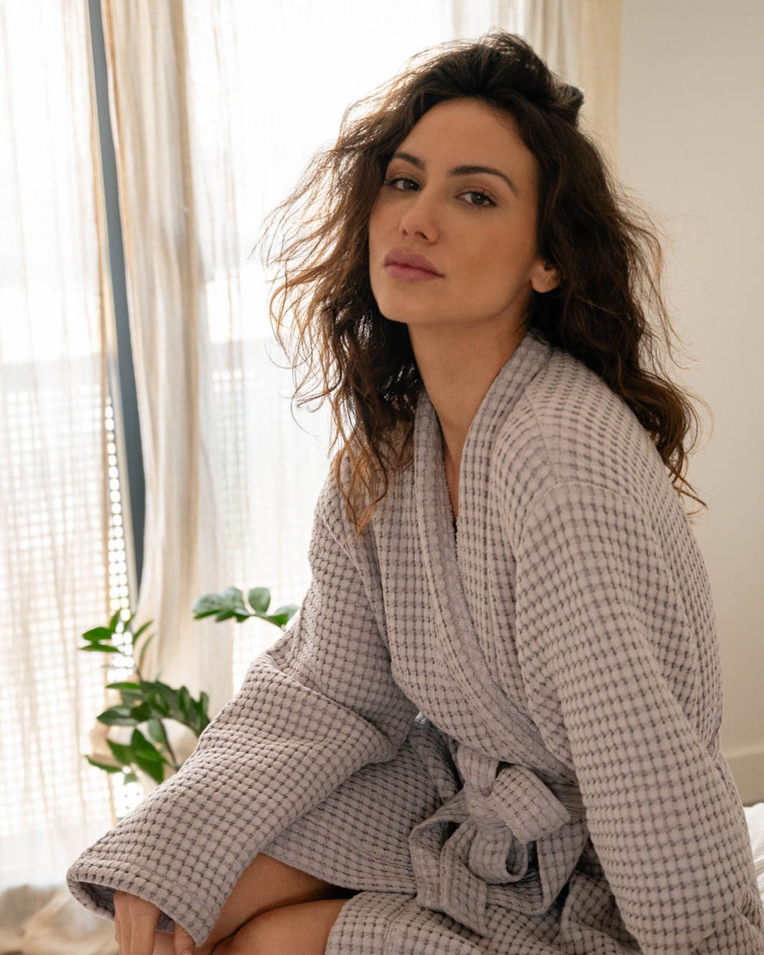 Turkish Cotton Waffle Robe S/M / Lilac Waffle