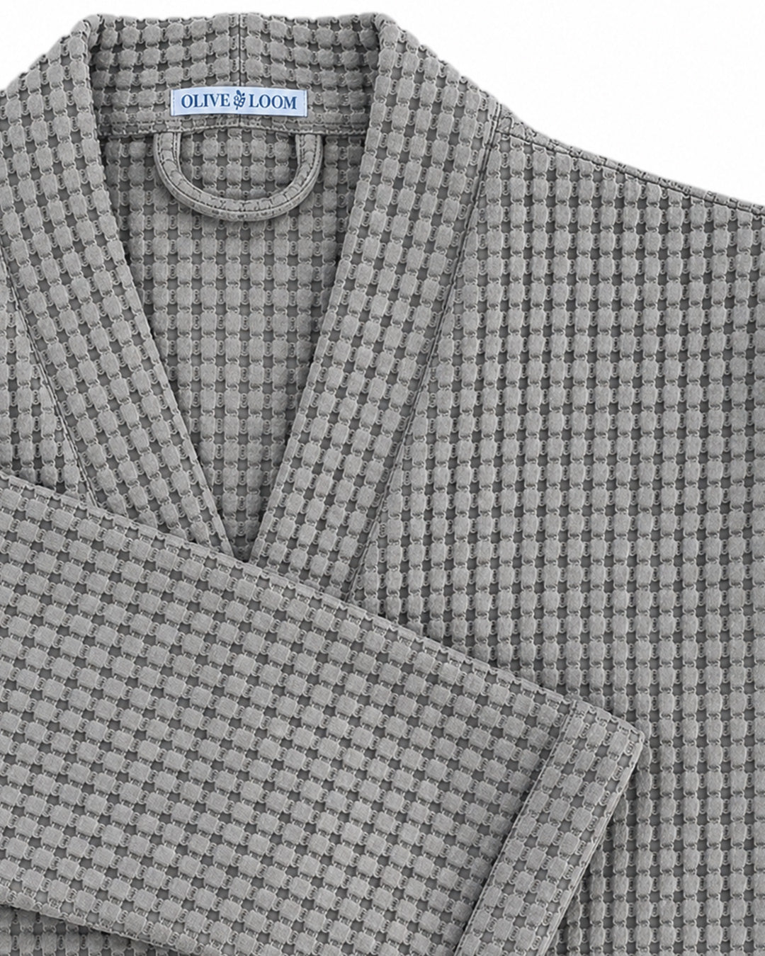 Embroidered Turkish Cotton Waffle Robe