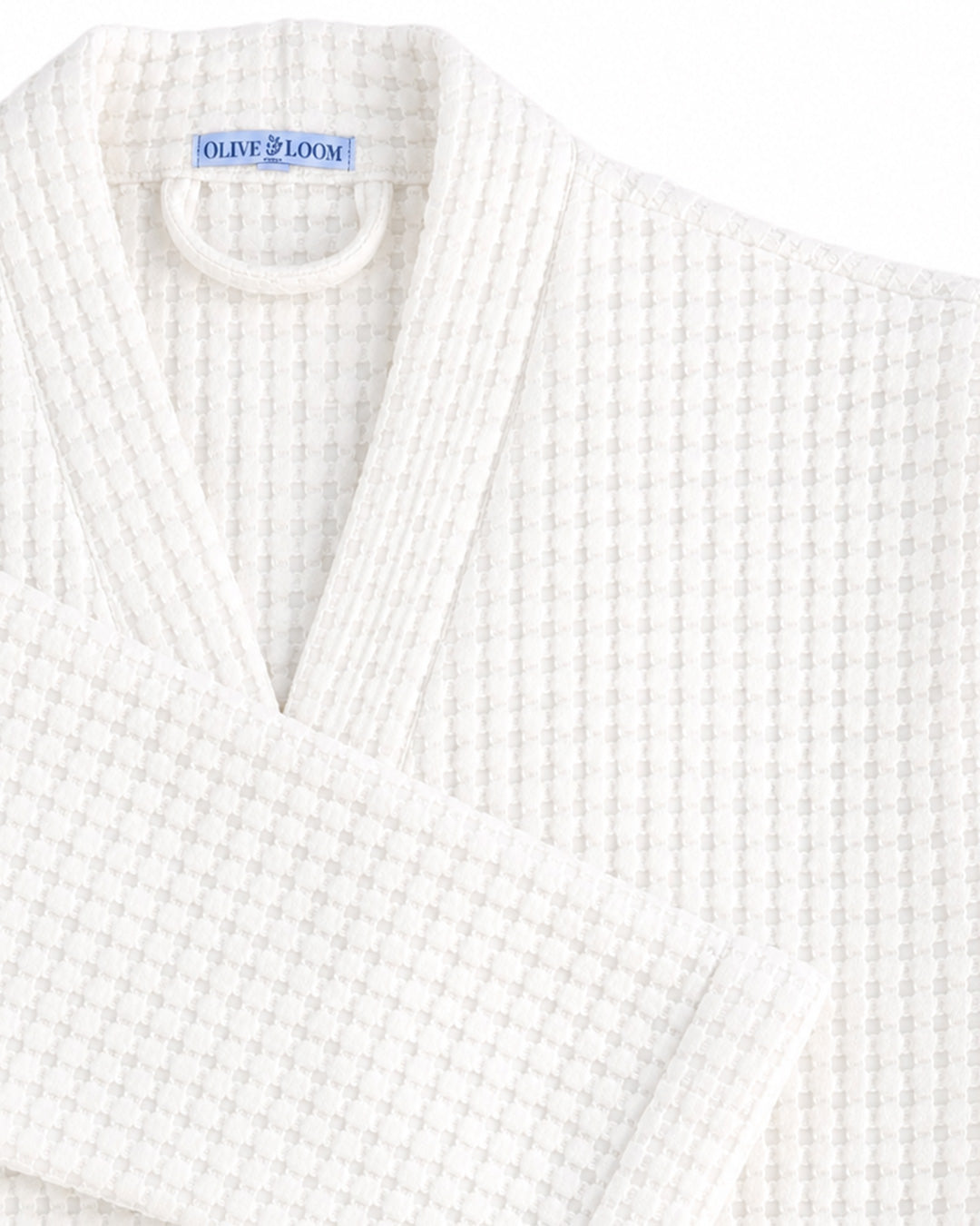 Embroidered Turkish Cotton Waffle Robe