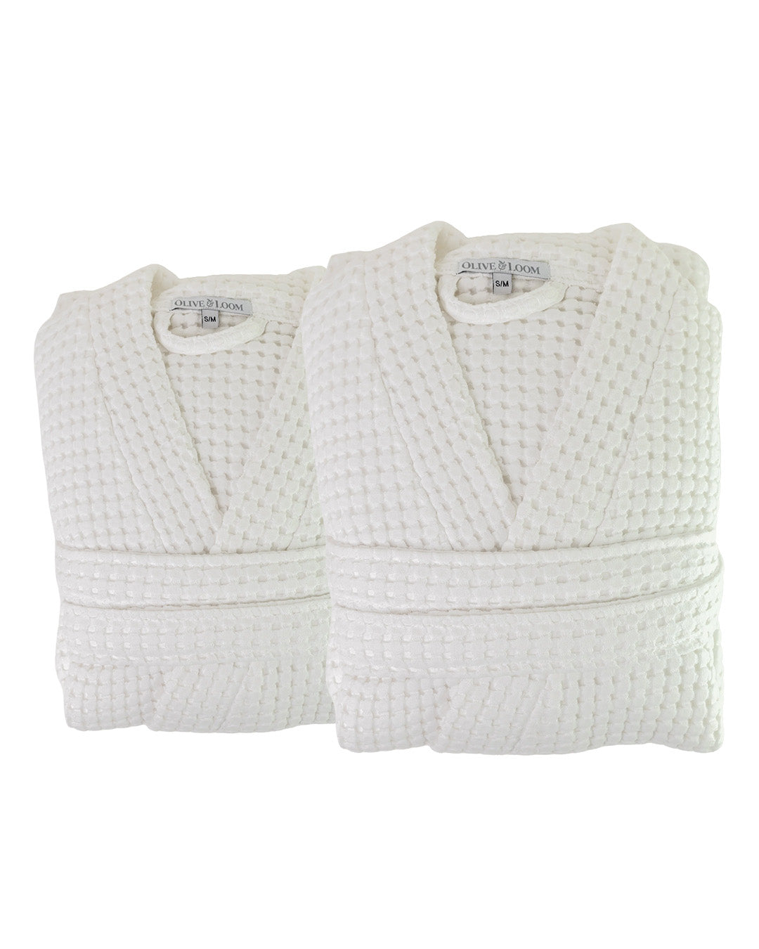 Turkish Cotton Waffle Robe Duo L/XL / Gray Waffle