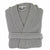 Grey waffle robe with a visible olive and loom brand label on a white background