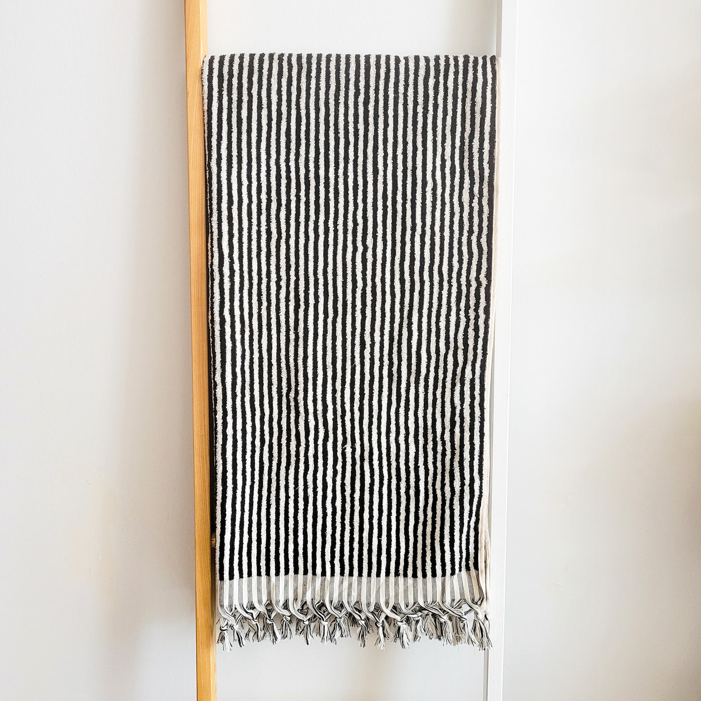 Marseille Stripe Towel - Black