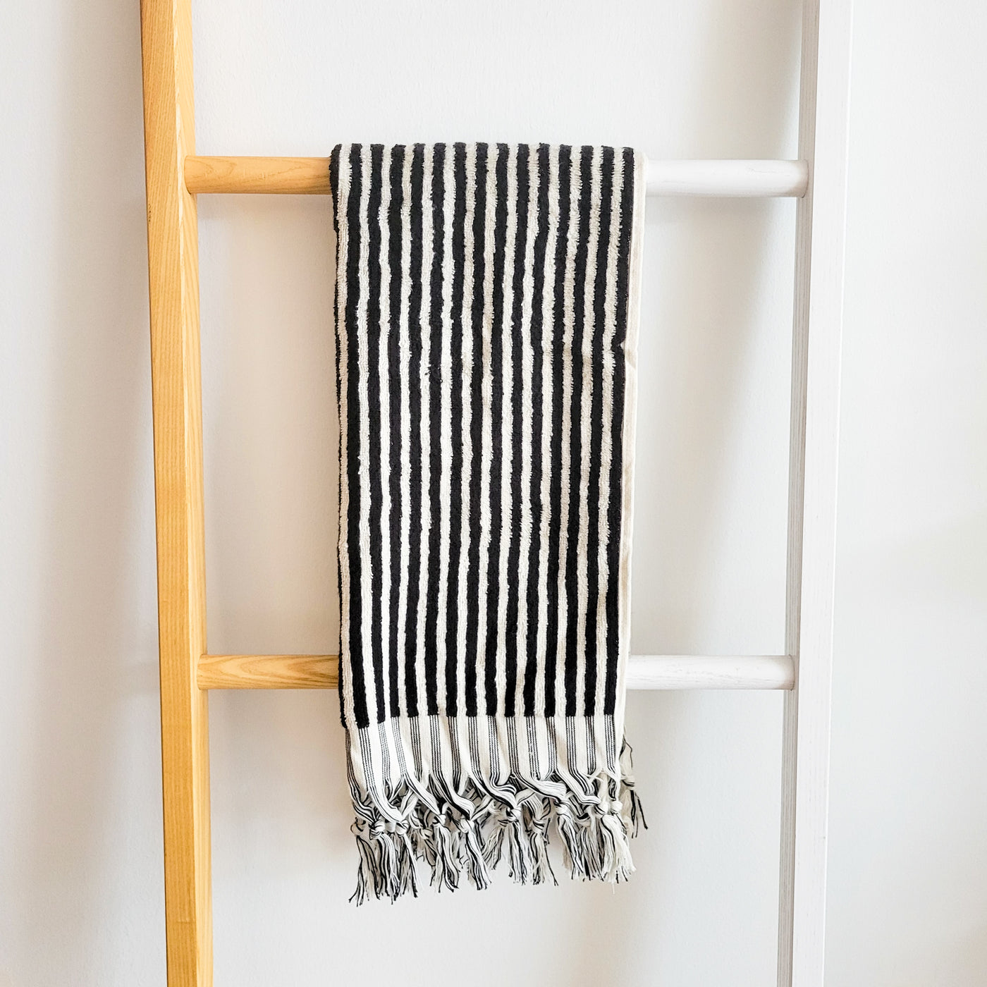 Marseille Stripe Towel - Black