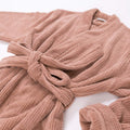 Velvet Ribbed Cotton Robe in Clay from Olive & Loom