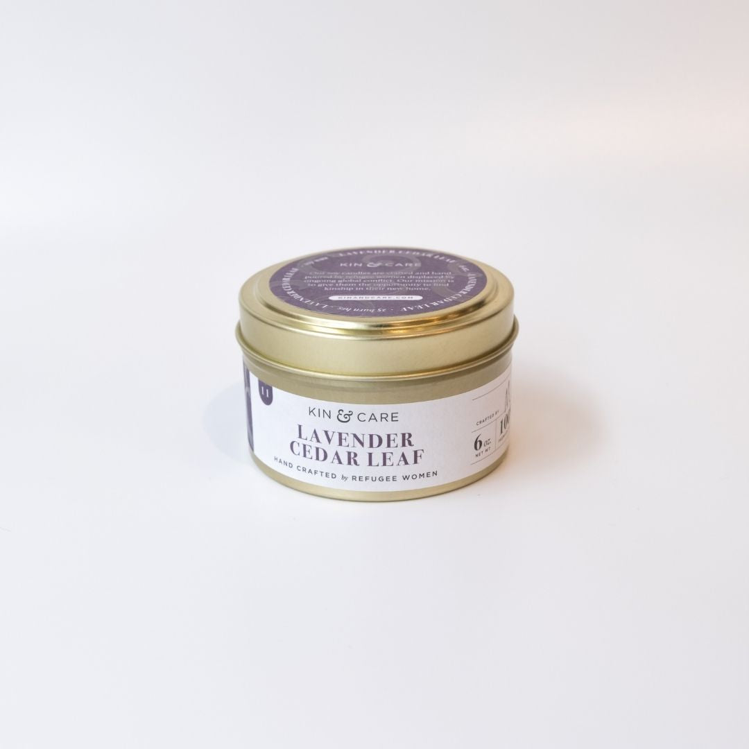 Lavender Cedar Leaf Gold Tin