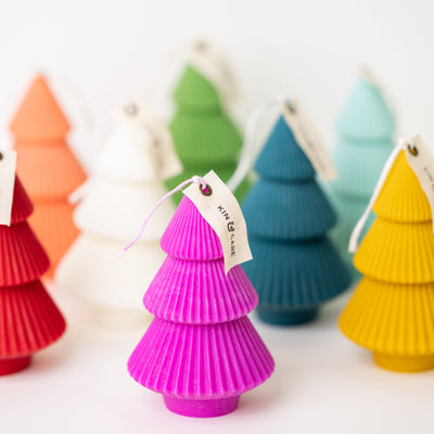 Ribbed Xmas Tree Candle