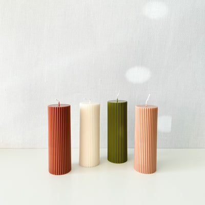 Pleated Candle - Tall Pillar