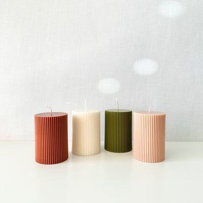 Pleated Candle - Wide Pillar