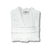 White muslin cotton spa robe folded on a white background